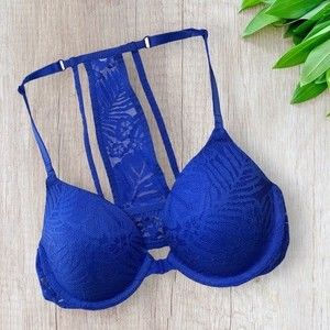 Pink Victoria’s Secret - Lace Racerback Bra 32B - Blue